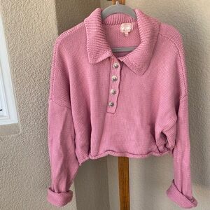 Show Me Your MuMu Pink Collared Sweater